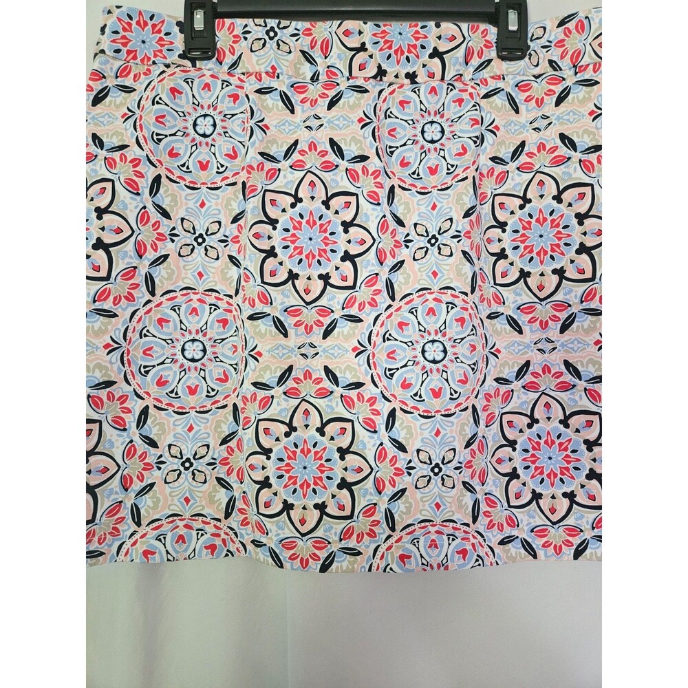 Croft & Barrow Effortless Stretch Floral Skort 16P Navy Coral Built In Shorts